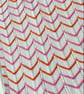 Orange, pink, and white striped baby blanket in cotton mix yarn  - Image 5