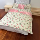 Barbie Doll Bed Bedding Set – Blanket, Pillow & Cushions – 1:6 Scale Furniture 