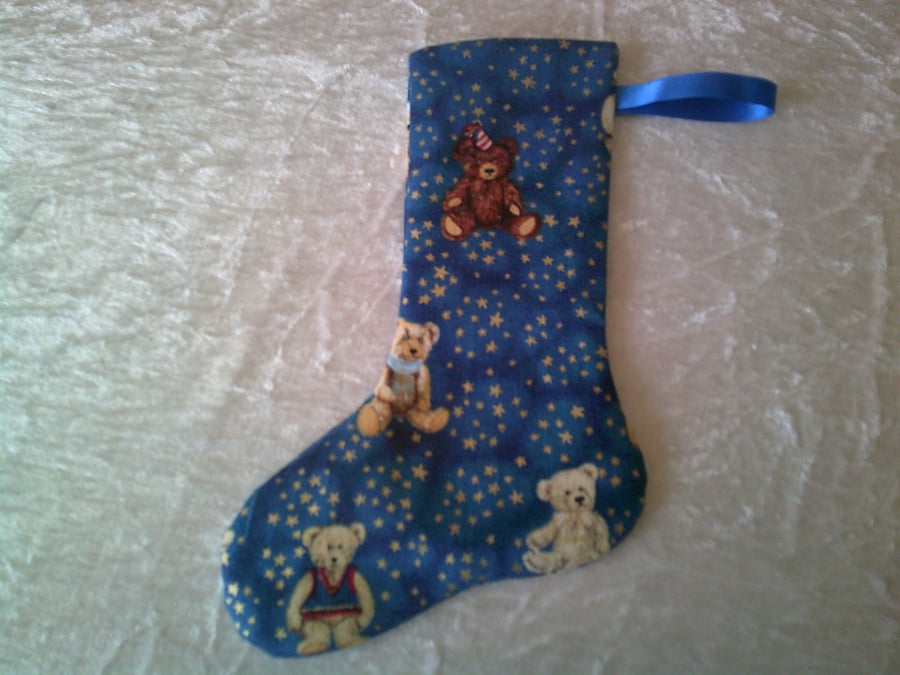 Teddy Bears and Stars 7.5 inch Stocking