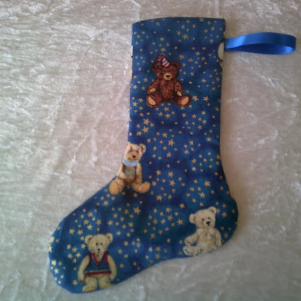 Teddy Bears and Stars 7.5 inch Stocking