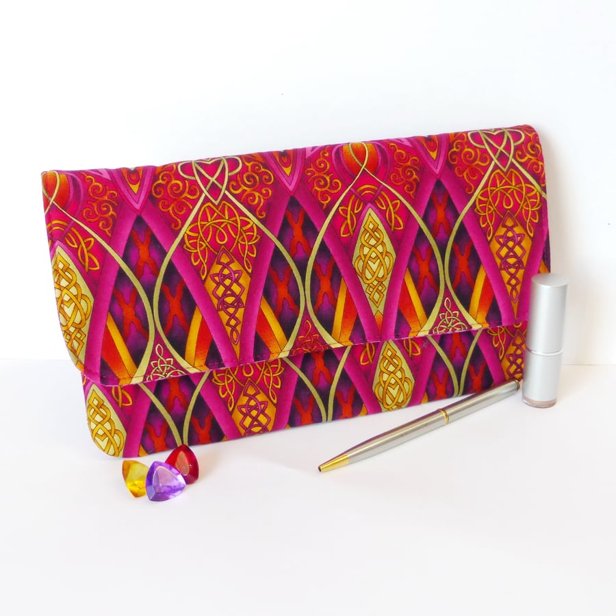 Clutch bag, multi coloured.
