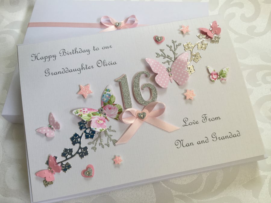 Personalised Birthday Card Gift Boxed Daughter Granddaughter Any Age 21 16 18 30