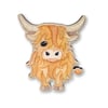 Wooden Pin Badge - Highland Cow - Maple Wood Brooch - Scottish Gifts