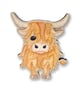 Wooden Pin Badge - Highland Cow - Maple Wood Brooch - Scottish Gifts