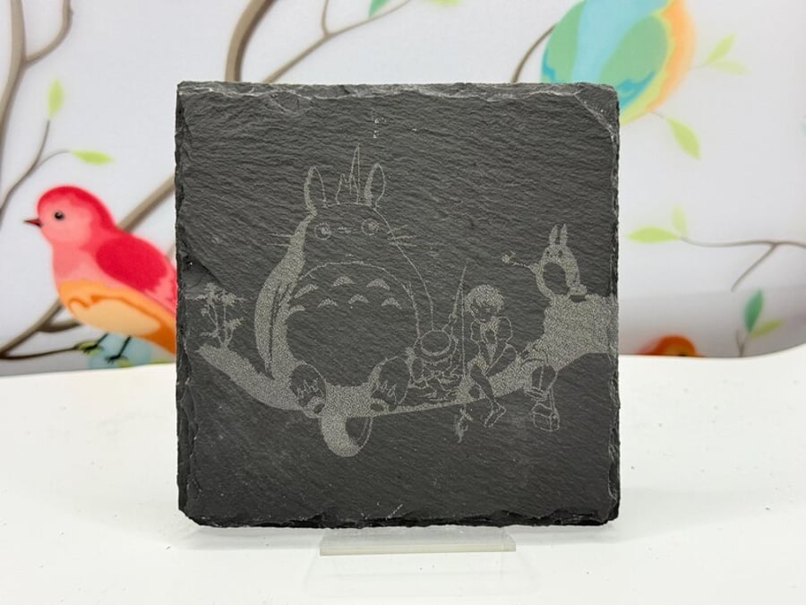 Kiki Totoro Slate Laser Etch Coaster