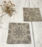 Hand Printed Linen Coaster Set - Image 2