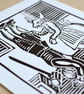 The Ox Turn'd Butcher - Lino Cut - Limited Edition - Image 3