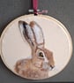 Needle Felted Hare picture Portrait  Handmade Wool Wall Art - Image 7