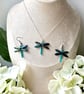 Dragonfly Earrings & Necklace Set - Jet Wing Laser - Image 1