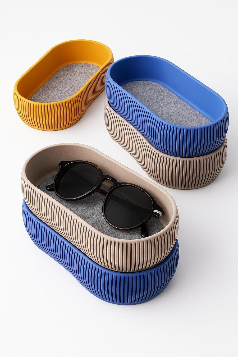 Stackable glasses tray, Spectacle storage case, Sunglasses holder, Eyewear organ