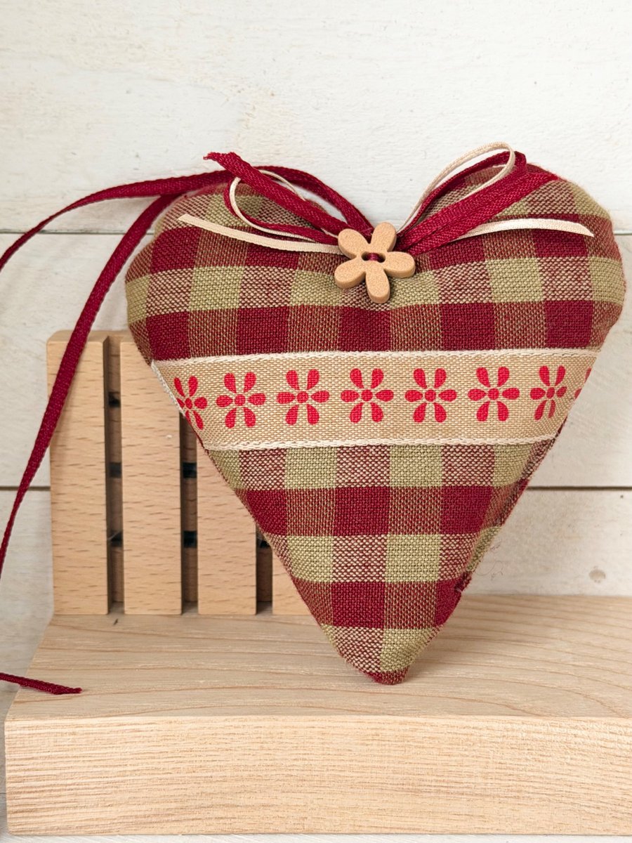 AUTUMN HEART - checked cotton with lavender