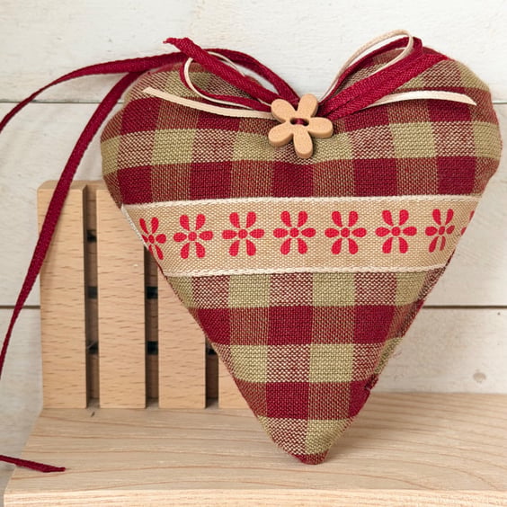 AUTUMN HEART - checked cotton with lavender