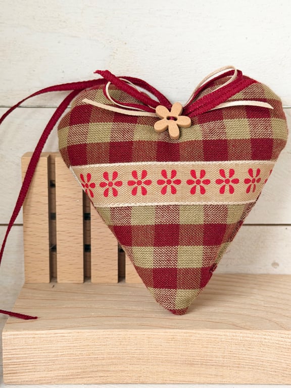 AUTUMN HEART - checked cotton with lavender
