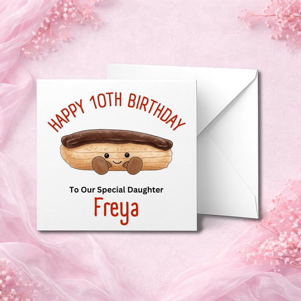 Personalised  Birthday Card, Cute Design, Custom Name, Son Daughter Kids Card