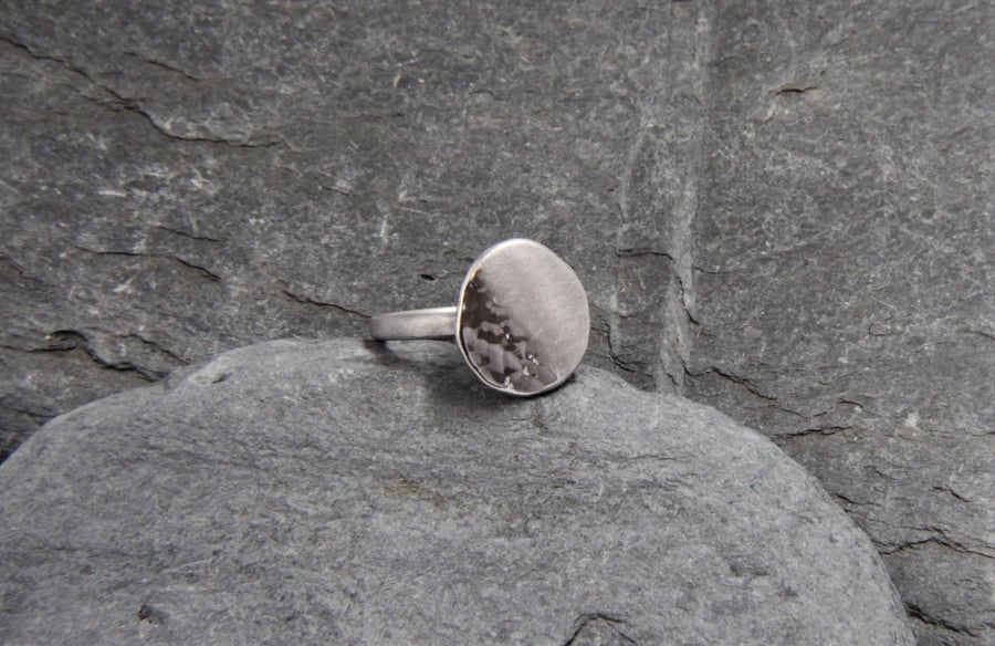 Silver cheap nugget ring