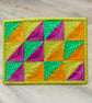 Light Green, Yellow and Purple traditional patchwork mug rug - Image 1
