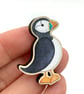 Wooden Pin Badge - Puffin - Maple Wood Brooch - Seaside Accessories and Gifts