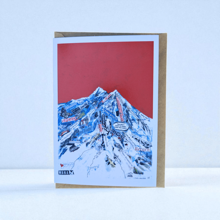 Mini mountain collage art card A6 