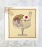Birthday card - textile ice cream sundae - Image 1