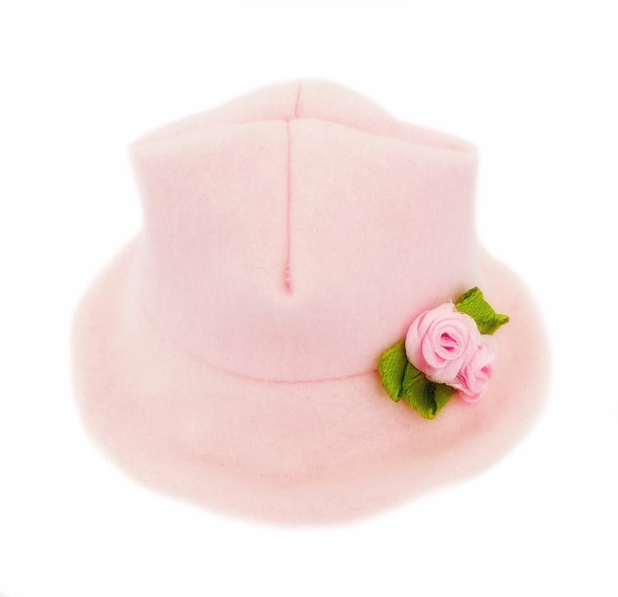 Reserved for Maddie - Rosebud Hat to fit the Mulberry Green characters 
