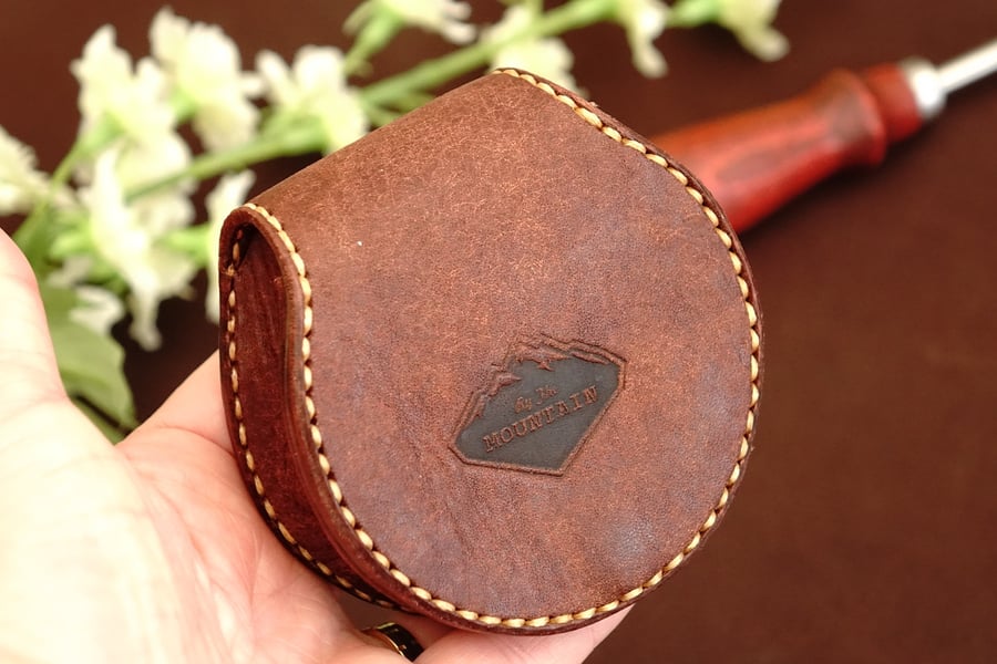 Handmade Leather Coin Wallet, Minimalist Coin Wallet, Coin Purse, Coin Pouch