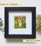 Miniature landscape painting - Woodland with yellow flowers, artwork, wall art