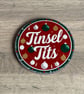 Christmas Coaster 'Tinsel Tits' Adult Humour Gift