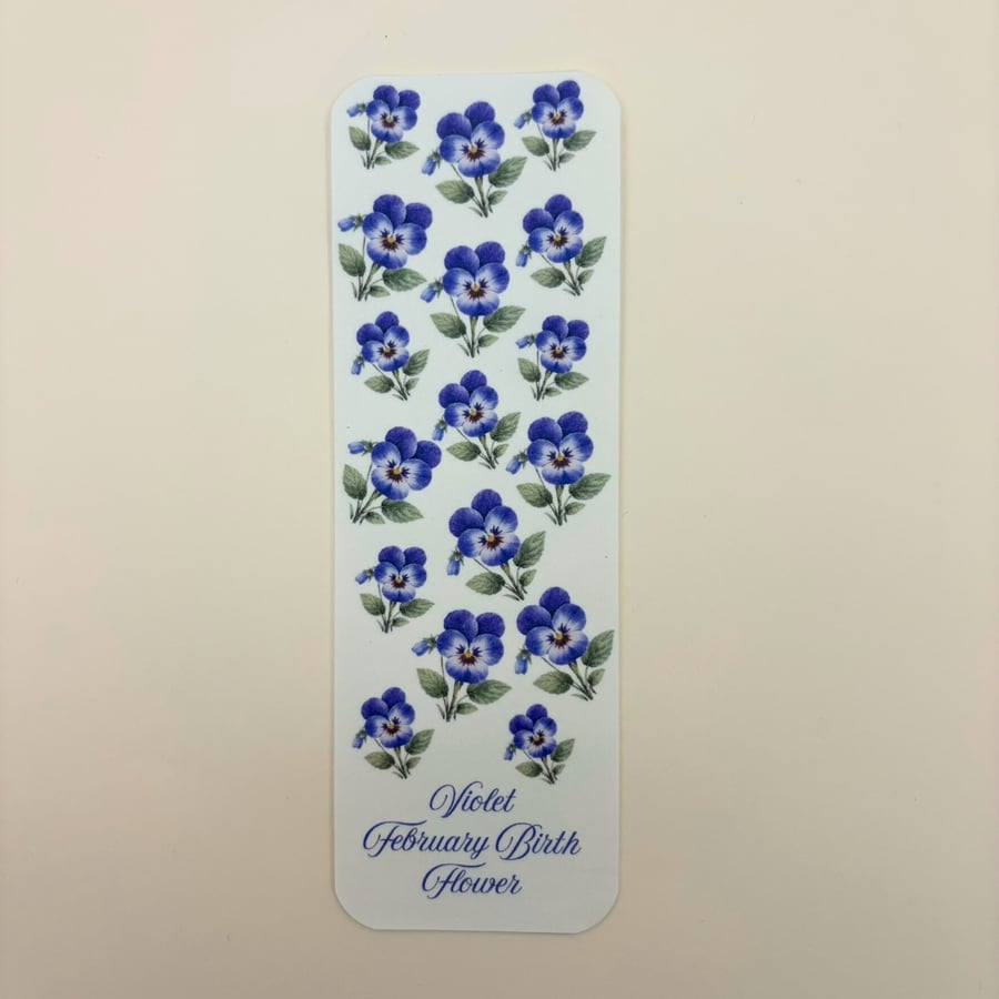 Violet Birth Flower Bookmark - February 