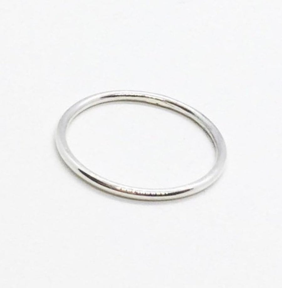 1.2mm Silver Stacking Ring 