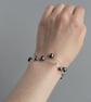 Black Pearl Multi-strand Bracelet - Dark Grey Floating Pearl Jewellery - Gifts - Image 3