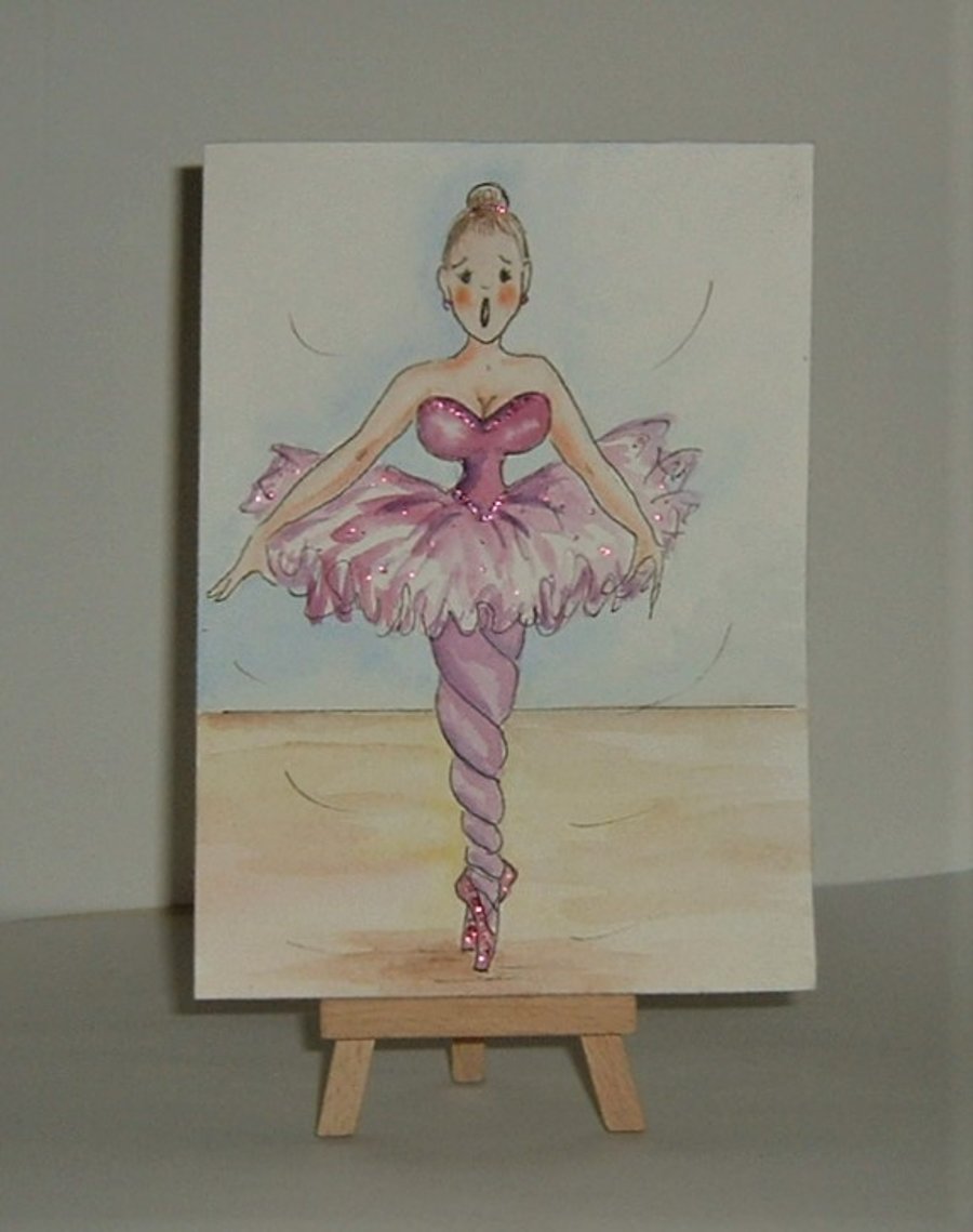 original art cartoon ballerina ( ref f 141)
