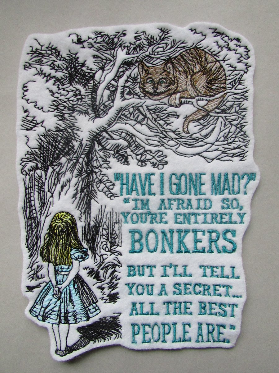 Alice in wonderland Embroidered Sew on Applique Patch