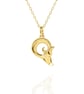 Gold vermeil Whale Tail charm pendant and chain.
