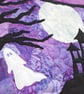 Ghosts Halloween Pattern Art Quilt Panel - Image 2