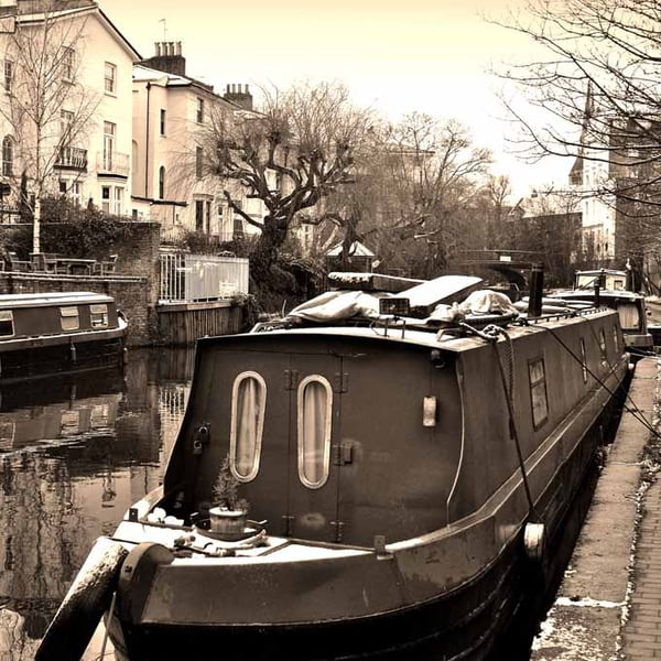 Narrow Boats Regent's Canal Camden London UK Photograph Print