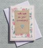 Hand stitched anniversary card, pretty, detailed work, a card to keep - Image 4