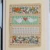 Sweet little hand-stitched card with two doves, heart and Liberty print fabric