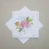 hand painted blank floral greetings card ( ref f 901 C6 )