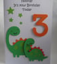 3rd Dinosaur Birthday card - Image 3
