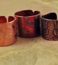 Etched Copper Owl Ring - Adjustable size - Image 2