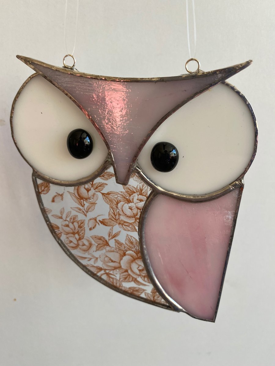 Stained Glass Owl Suncatcher Decoration 