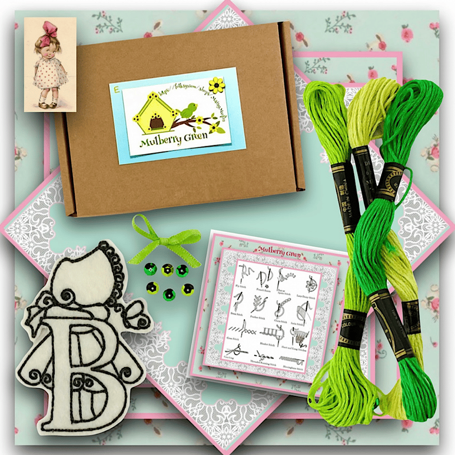 Sale Item - Cute Characters Letter B Embroidery Set