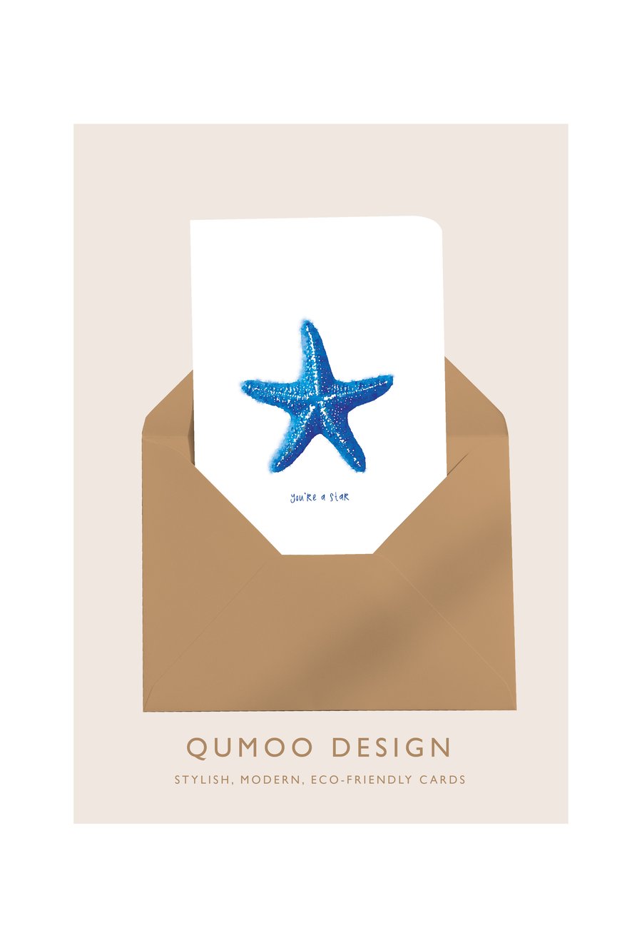 Starfish you're a star blank thank you blank greetings Card (QM288)