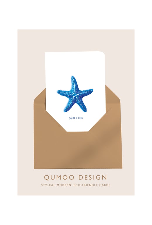 Starfish you're a star blank thank you blank greetings Card (QM288)