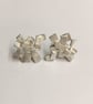 Cubism studs handmade in Silver - Image 3