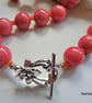 Designer Peach Quartz & Quartzite Statement Silver Plated Necklace. ONE OFF - Image 8