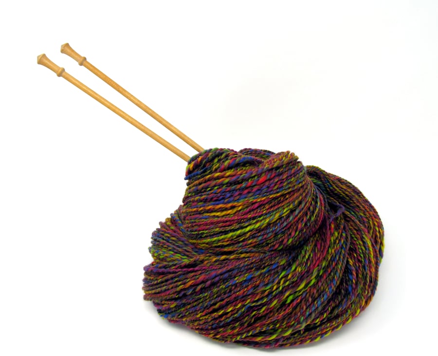 Shunklies Handspun Yarn - Fireworks - 100% Fine Merino Wool 210g 360 Yards