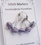 Lampwork Stitch Markers - Purple Swirls - Image 4