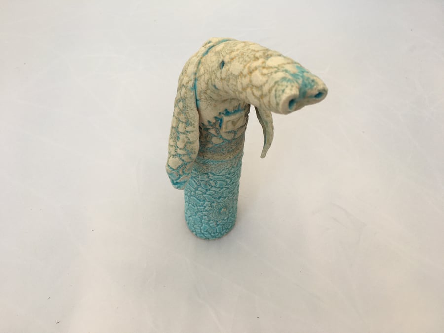 Clay animal, Clarence ceramic animal, one off piece of art, ceramic gift