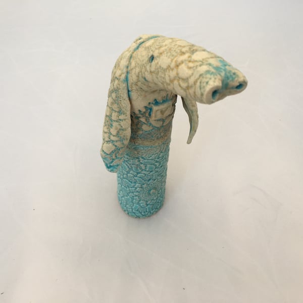 Clay animal, Clarence ceramic animal, one off piece of art, ceramic gift